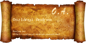 Oszlányi Andrea névjegykártya